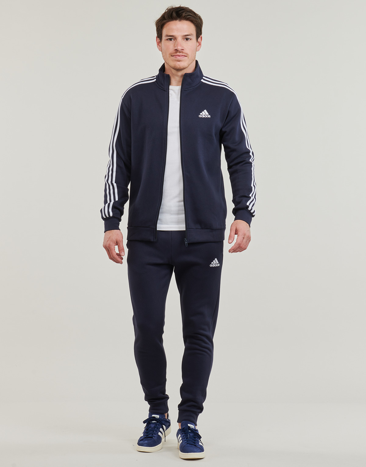 Oblečenie Muž Súpravy vrchného oblečenia Adidas Sportswear M 3S FL TT TS Námornícka modrá / Biela