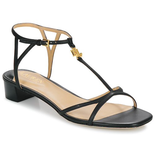 Topánky Žena Sandále Lauren Ralph Lauren FALLON-SANDALS-FLAT SANDAL Čierna