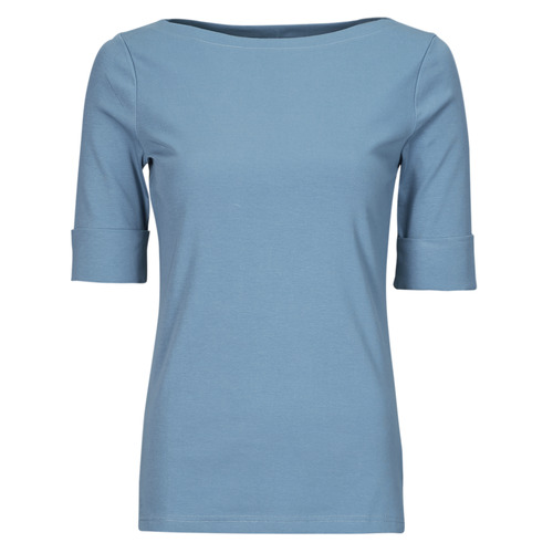 Oblečenie Žena Tričká s krátkym rukávom Lauren Ralph Lauren JUDY-ELBOW SLEEVE-KNIT Modrá
