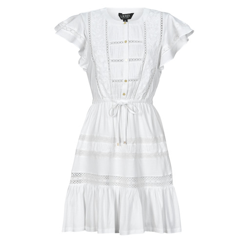 Oblečenie Žena Krátke šaty Lauren Ralph Lauren TANVEITTE-SHORT SLEEVE-DAY DRESS Biela