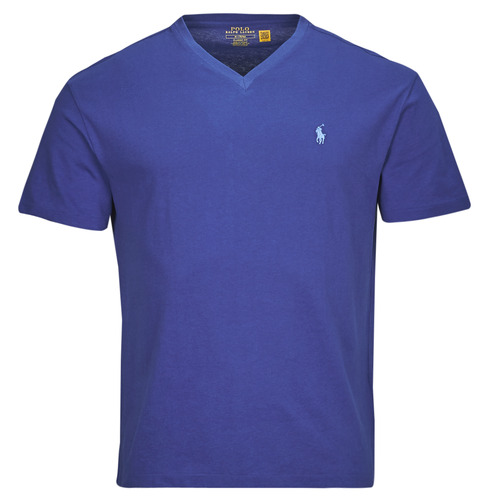 Oblečenie Muž Tričká s krátkym rukávom Polo Ralph Lauren T-SHIRT AJUSTE COL V EN COTON Modrá