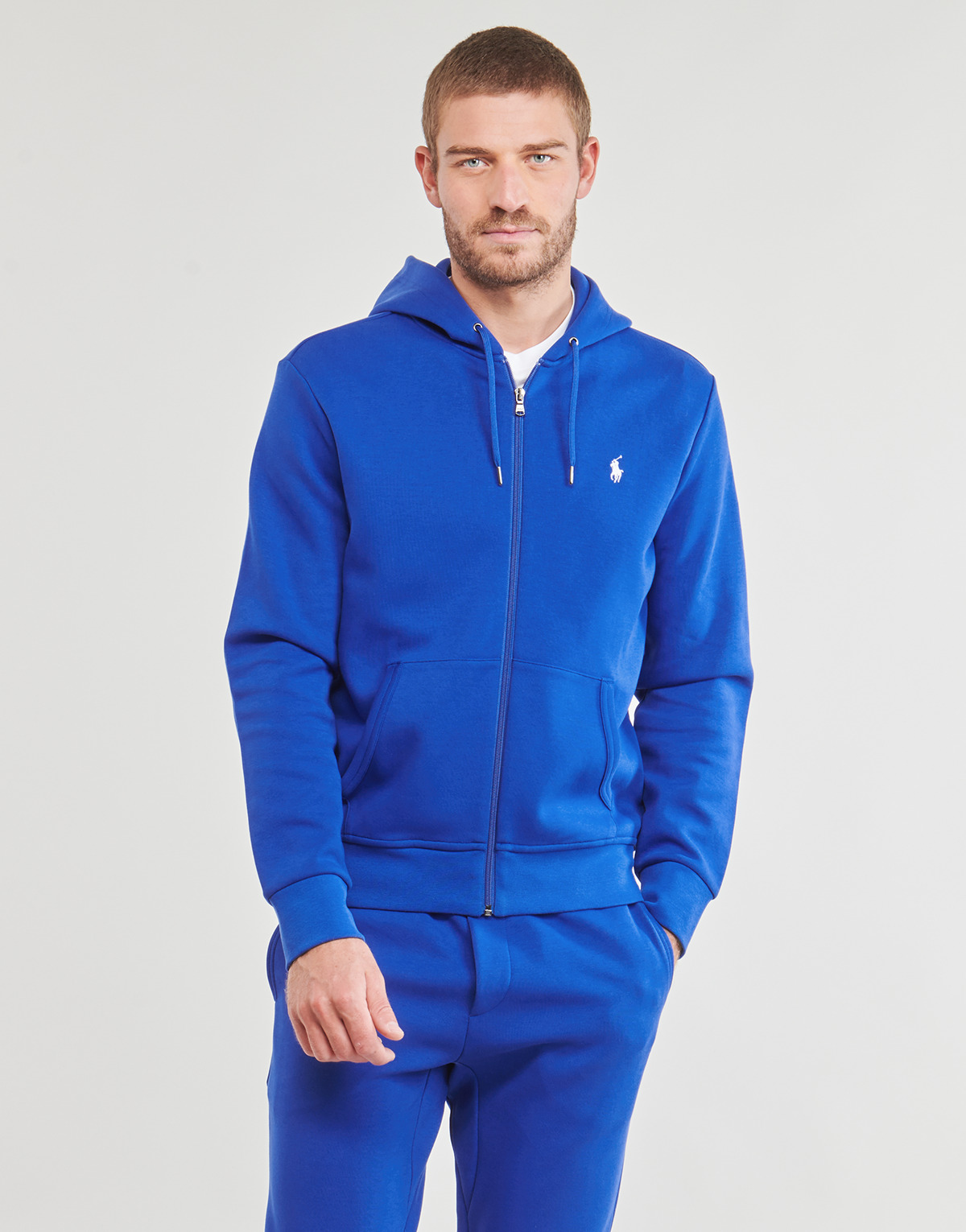 Oblečenie Muž Mikiny Polo Ralph Lauren SWEATSHIRT ZIPPE EN DOUBLE KNIT TECH Modrá / Kráľovská modrá