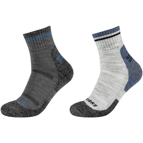 Spodná bielizeň Muž Športové ponožky Skechers 2PPK Men Trail Wool Quarter Socks Šedá