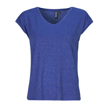 Oblečenie Žena Tričká s krátkym rukávom Pieces PCBILLO TEE LUREX STRIPES Modrá