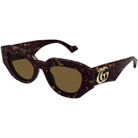 Hodinky & Bižutéria Slnečné okuliare Gucci Occhiali da Sole  GG1421S 002 Hnedá