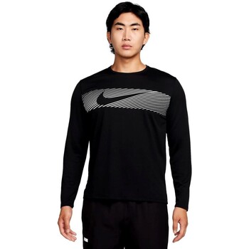 Oblečenie Muž Tričká s dlhým rukávom Nike CAMISETA  RUNNING MILER FLASH FB8552 Čierna