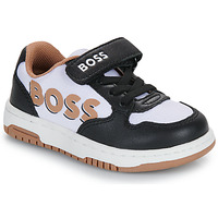Topánky Chlapec Nízke tenisky BOSS CASUAL J50875 Čierna / Biela / Ťavia hnedá