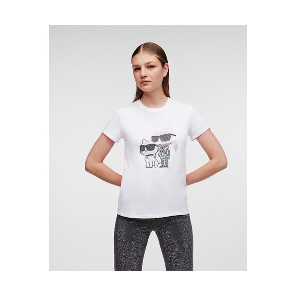 Oblečenie Žena Tričká a polokošele Karl Lagerfeld 230W1772 IKONIK 2 0 Biela