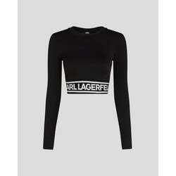 Oblečenie Žena Svetre Karl Lagerfeld 240W1716 SEAMLESS LOGO Čierna