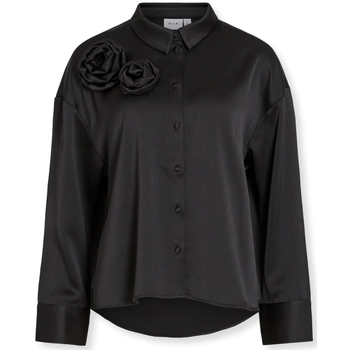 Oblečenie Žena Blúzky Vila Medina Rose Shirt L/S - Black Čierna