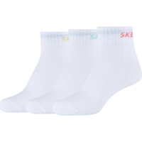 Spodná bielizeň Dievča Športové ponožky Skechers 3PPK Wm Mesh Ventilation Quarter Socks Biela