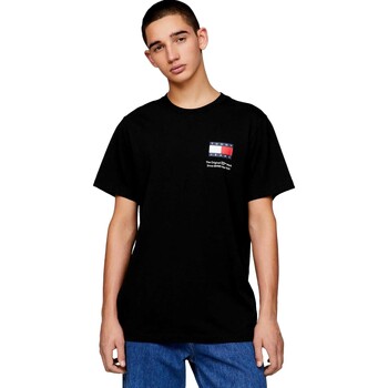 Oblečenie Muž Tričká s krátkym rukávom Tommy Jeans CAMISETA HOMBRE ESSENTIAL FLAG   DM0DM18263 Čierna