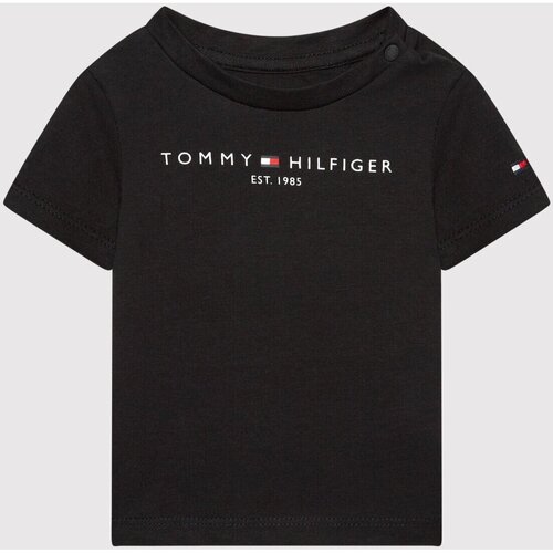 Oblečenie Deti Tričká s krátkym rukávom Tommy Hilfiger KN0KN01487 Čierna