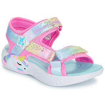 Topánky Dievča Športové sandále Skechers UNICORN DREAMS SANDAL - MAJESTIC BLISS Modrá / Ružová / Žltá