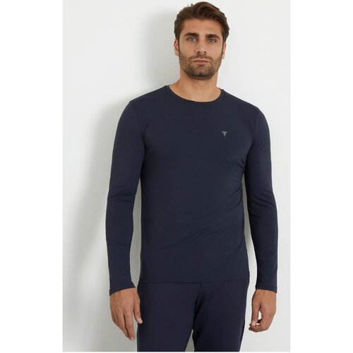 Oblečenie Muž Tričká s dlhým rukávom Guess M3YI39 KBS60 Modrá