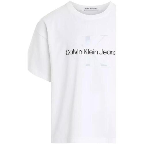 Oblečenie Dievča Tričká s krátkym rukávom Calvin Klein Jeans  Biela