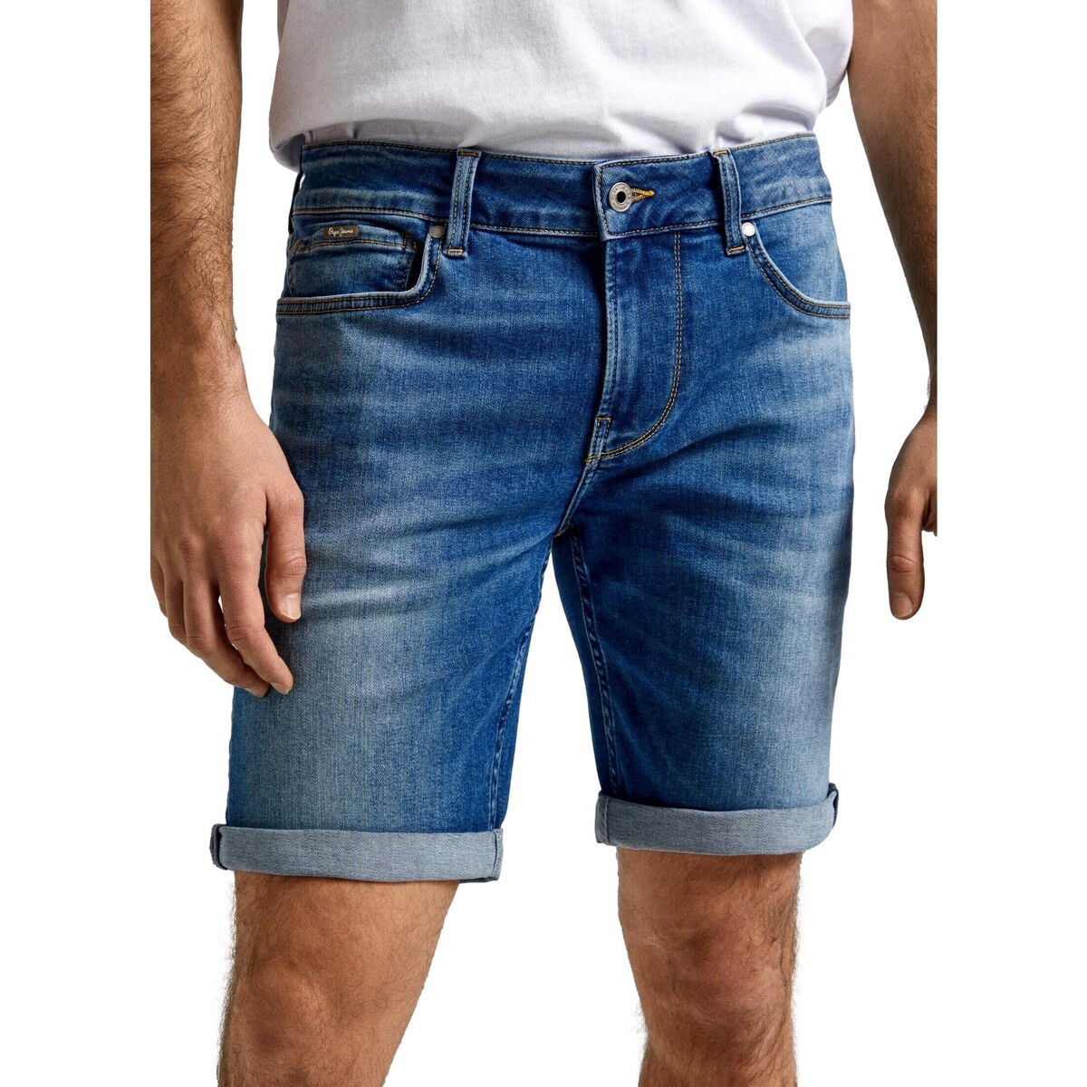 Oblečenie Muž Nohavice 7/8 a 3/4 Pepe jeans BERMUDA SLIM HOMBRE   PM801080HT9 Modrá