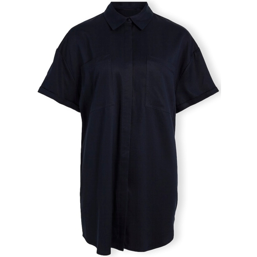 Oblečenie Žena Blúzky Vila Harlow 2/4 Oversize Shirt - Sky Captain Modrá