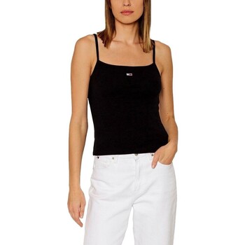 Oblečenie Žena Tielka a tričká bez rukávov Tommy Jeans TOP MUJER   ESSENTIAL DW0DW17381 Čierna