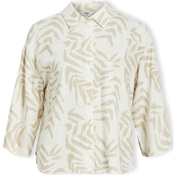 Oblečenie Žena Blúzky Object Emira Shirt L/S - Sandshell/Natural Béžová