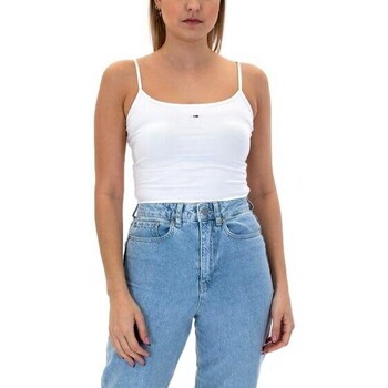 Oblečenie Žena Tielka a tričká bez rukávov Tommy Jeans ESSENTIAL TIRANTES MUJER DW0DW17381 Biela