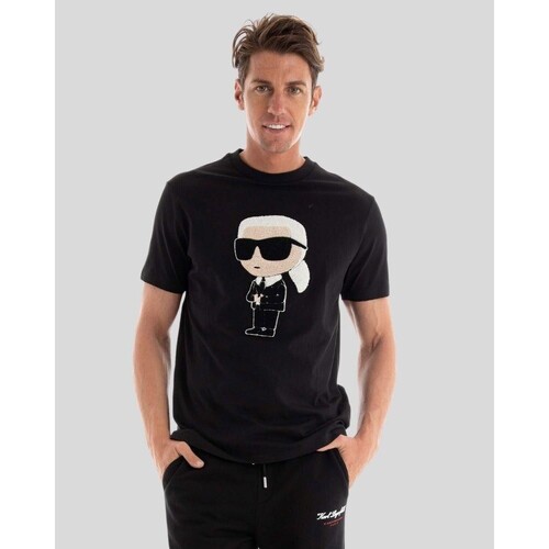 Oblečenie Muž Tričká s krátkym rukávom Karl Lagerfeld 755075 534250 Čierna