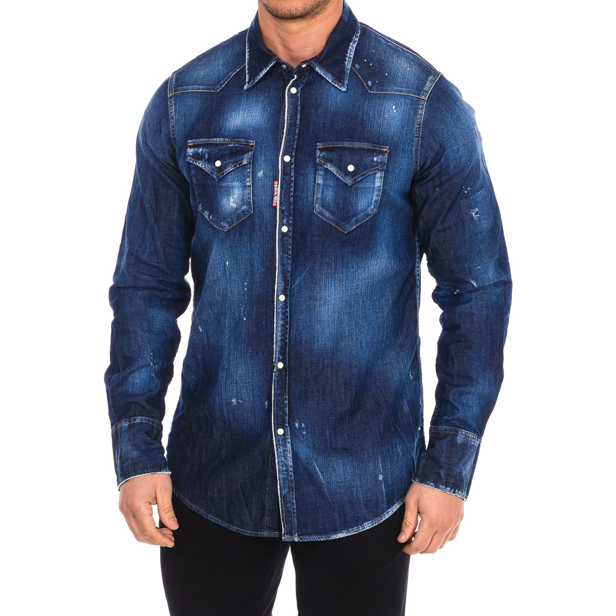 Oblečenie Muž Košele s dlhým rukávom Dsquared S79DL0013-S30341-470 Modrá