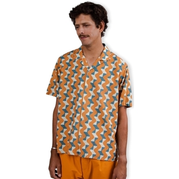 Oblečenie Muž Košele s dlhým rukávom Brava Fabrics Big Tiles Aloha Shirt - Ochre Viacfarebná