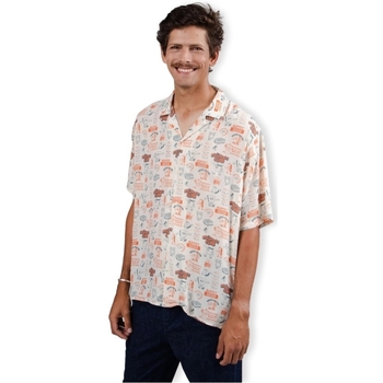 Oblečenie Muž Košele s dlhým rukávom Brava Fabrics Buffet Aloha Shirt - Sand Biela