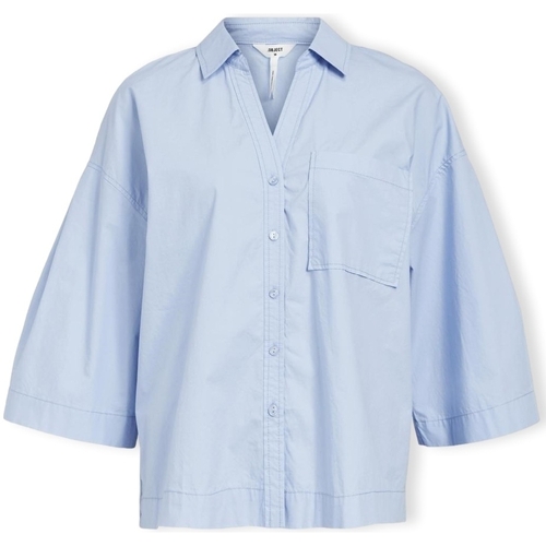 Oblečenie Žena Blúzky Object Demi Shirt 3/4 - Brunnera Blue Modrá
