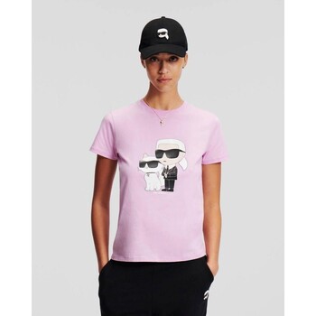 Oblečenie Žena Tričká a polokošele Karl Lagerfeld 230W1704 IKONIC 2.0 Ružová
