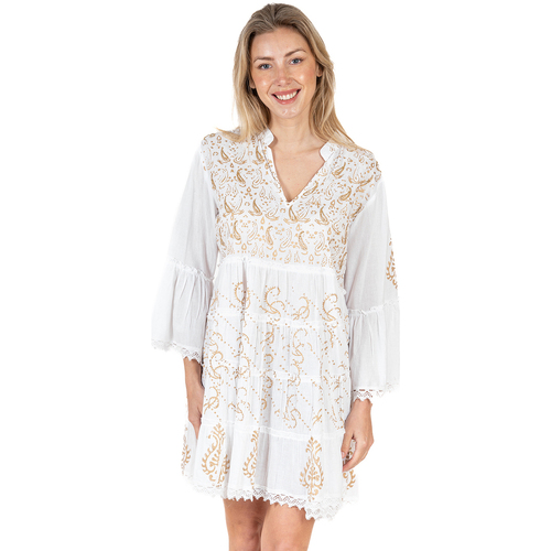 Oblečenie Žena Krátke šaty Isla Bonita By Sigris Krátke Šaty Biela