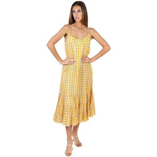 Oblečenie Žena Dlhé šaty Isla Bonita By Sigris Dlhé Midi Šaty Žltá