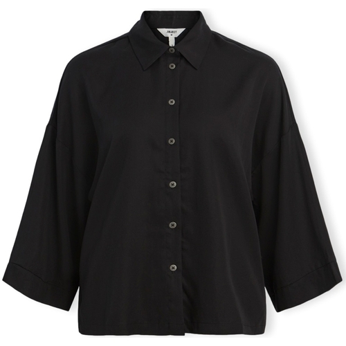Oblečenie Žena Blúzky Object Noos Tilda Boxy Shirt - Black Čierna