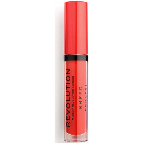 krasa Žena Lesky na pery Makeup Revolution Sheer Brilliant Lip Gloss - 132 Cherry Oranžová