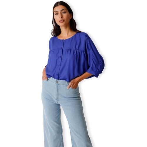Oblečenie Žena Blúzky Skfk Tilde Shirt - Royal Blue Modrá