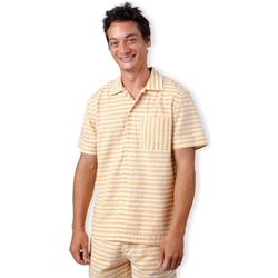 Oblečenie Muž Košele s dlhým rukávom Brava Fabrics Stripes Overshirt - Sand Žltá