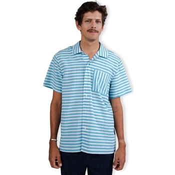 Oblečenie Muž Košele s dlhým rukávom Brava Fabrics Stripes Shirt - Blue Biela