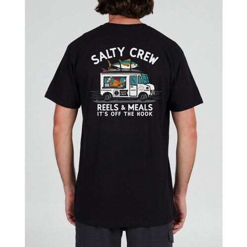 Oblečenie Muž Tričká a polokošele Salty Crew Reels & meals premium s/s tee Čierna