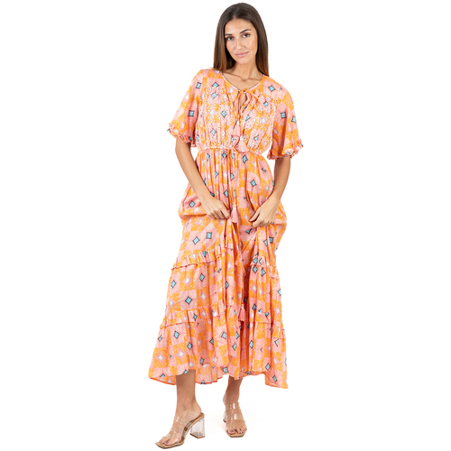 Oblečenie Žena Dlhé šaty Isla Bonita By Sigris Dlhé Midi Šaty Oranžová