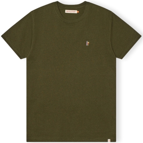 Oblečenie Muž Tričká a polokošele Revolution T-Shirt Regular 1364 POS - Army Mel Zelená