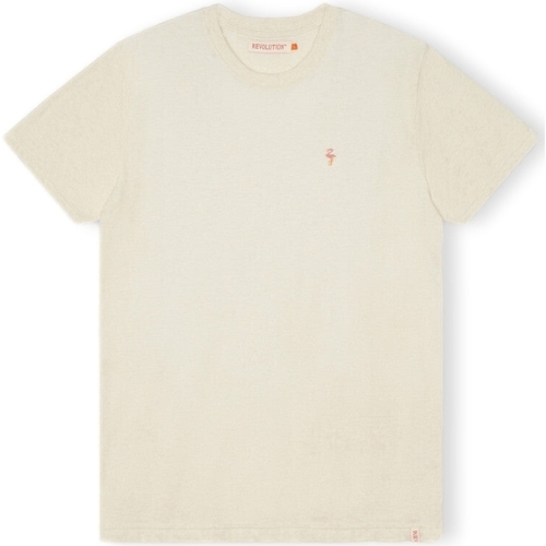 Oblečenie Muž Tričká a polokošele Revolution T-Shirt Regular 1364 FLA - Off White/Mel Biela