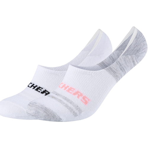 Doplnky Kotníkové ponožky Skechers 2PPK Mesh Ventilation Footies Socks Biela