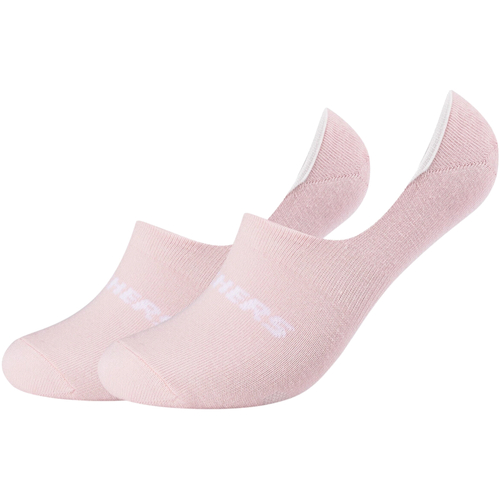 Doplnky Žena Kotníkové ponožky Skechers 2PPK Mesh Ventilation Footies Socks Ružová