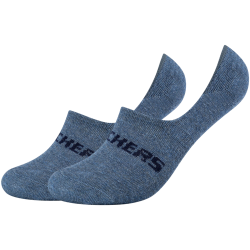 Doplnky Kotníkové ponožky Skechers 2PPK Mesh Ventilation Footies Socks Modrá