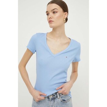 Oblečenie Žena Tričká a polokošele Tommy Jeans DW0DW17385 Modrá