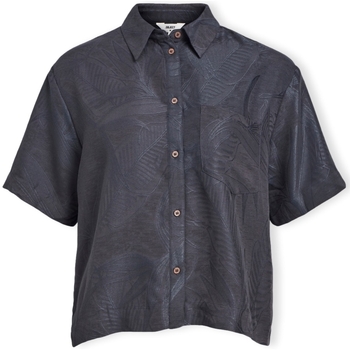 Object Hannima Shirt S/S - Black Čierna
