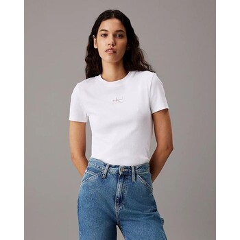 Oblečenie Žena Tričká a polokošele Calvin Klein Jeans J20J223552 Biela