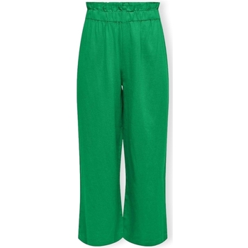 Oblečenie Žena Nohavice Only Solvi-Caro Linen Trousers - Green Bee Zelená