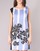 Oblečenie Žena Krátke šaty Sisley LAPOLLA Modrá / Biela / Čierna